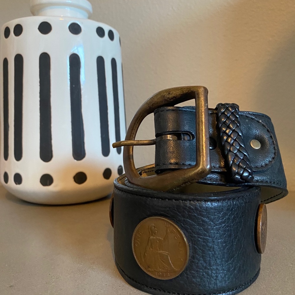 Vintage leather coin belt